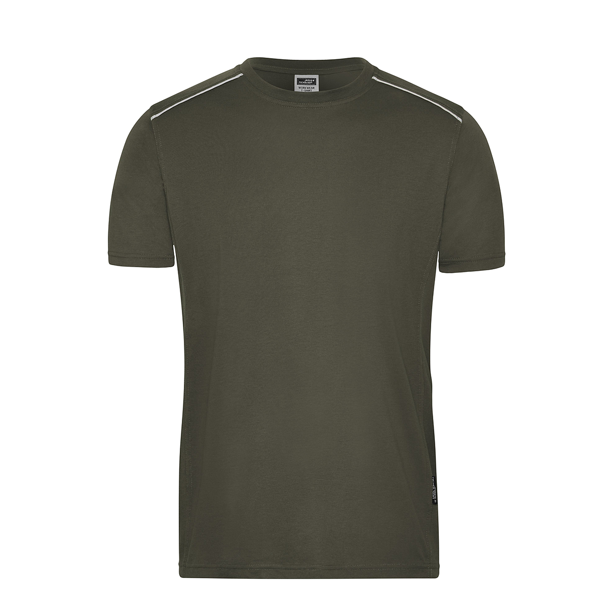 Daiber JN890 T-shirt mit Kontrastpaspel braun/grün/oliv (olive)