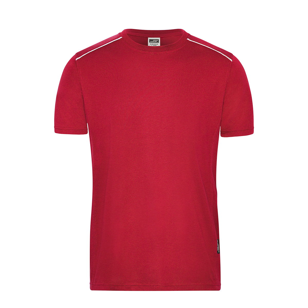 Daiber JN890 Strapazierfähiges und pflegeleichtes T-shirt mit Kontrastpaspel rot (red)