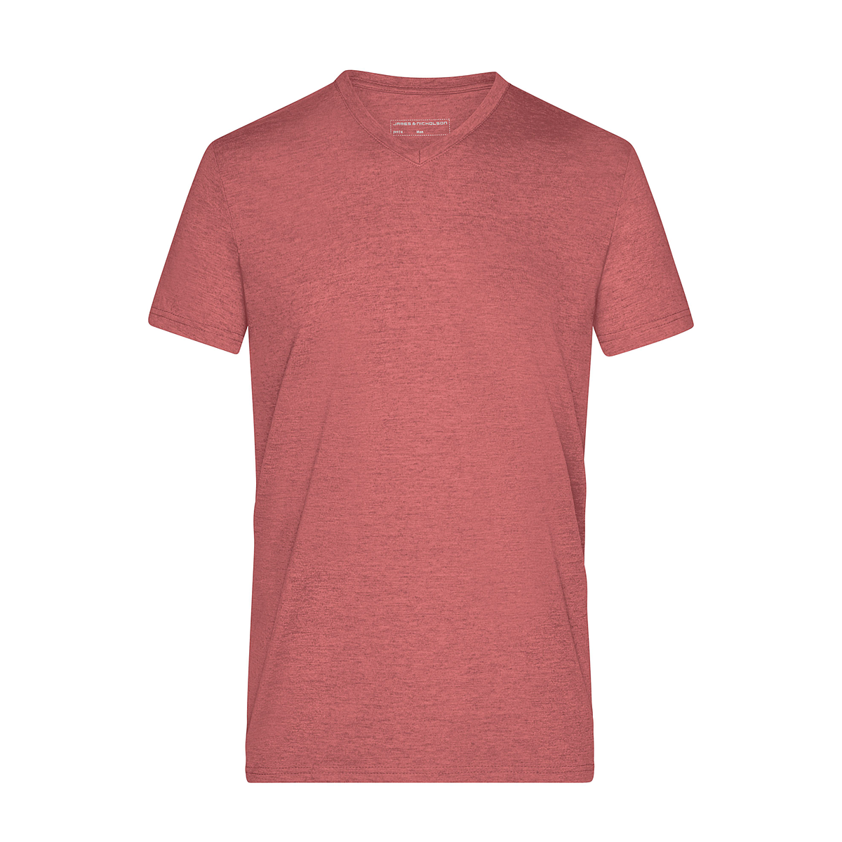 Daiber JN974 Modisches T-Shirt mit V-Ausschnitt rot (red-melange)