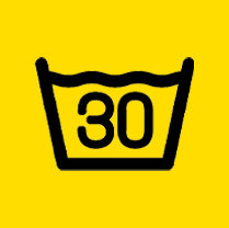 Maximale Waschtemperatur 30°C mit Normalwaschgang