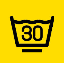 Maximale Waschtemperatur 30°C mit Schonwaschgang