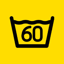 Maximale Waschtemperatur 60°C mit Normalwaschgang