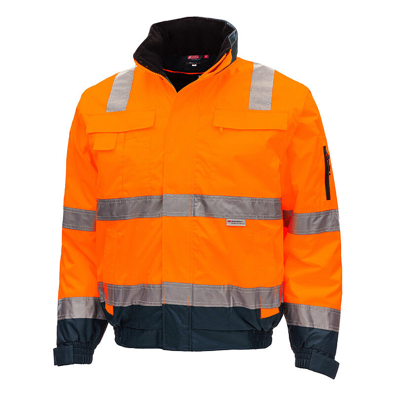 Nitras 7140 MOTION TEX VIZ PLUS Warn-Pilotenjacke neonorange/marineblau