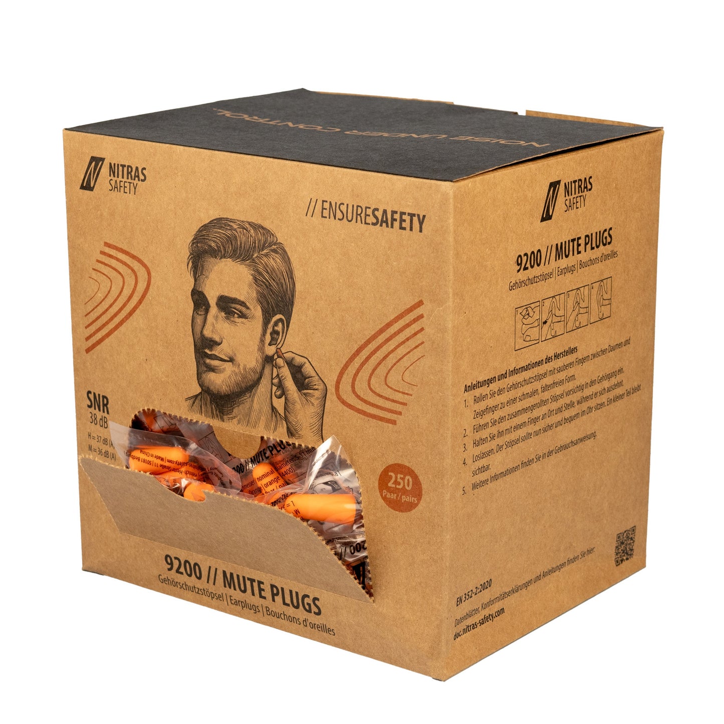 Nitras 9200 MUTE PLUGS Gehörschutzstöpsel orange/uni