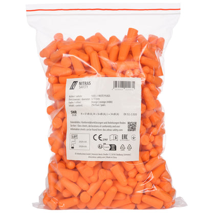Nitras 9201 MUTE PLUGS Gehörschutzstöpsel orange/uni
