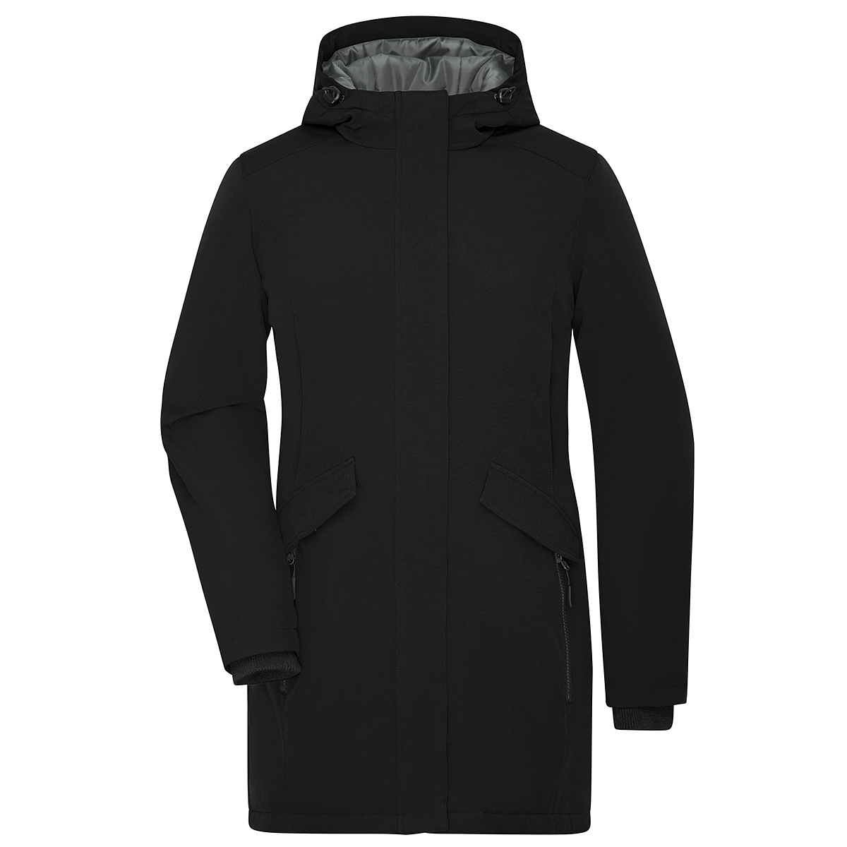 Daiber JN1175 Klassischer, wattierter Parka mit angeschnittener Kapuze schwarz (black)