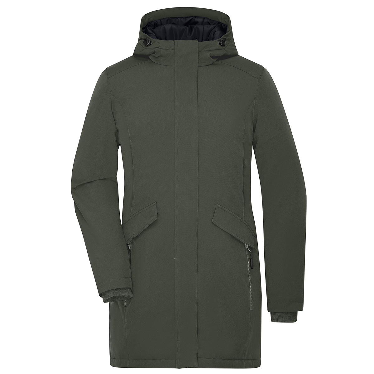 Daiber JN1175 Klassischer, wattierter Parka mit angeschnittener Kapuze grün/oliv (olive-green)