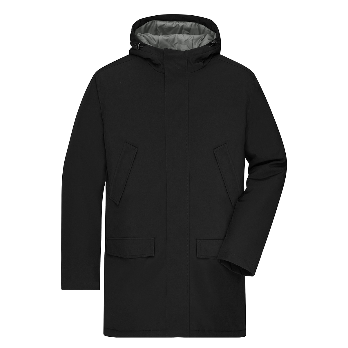 Daiber JN1176 Klassischer, wattierter Parka mit angeschnittener Kapuze schwarz (black)