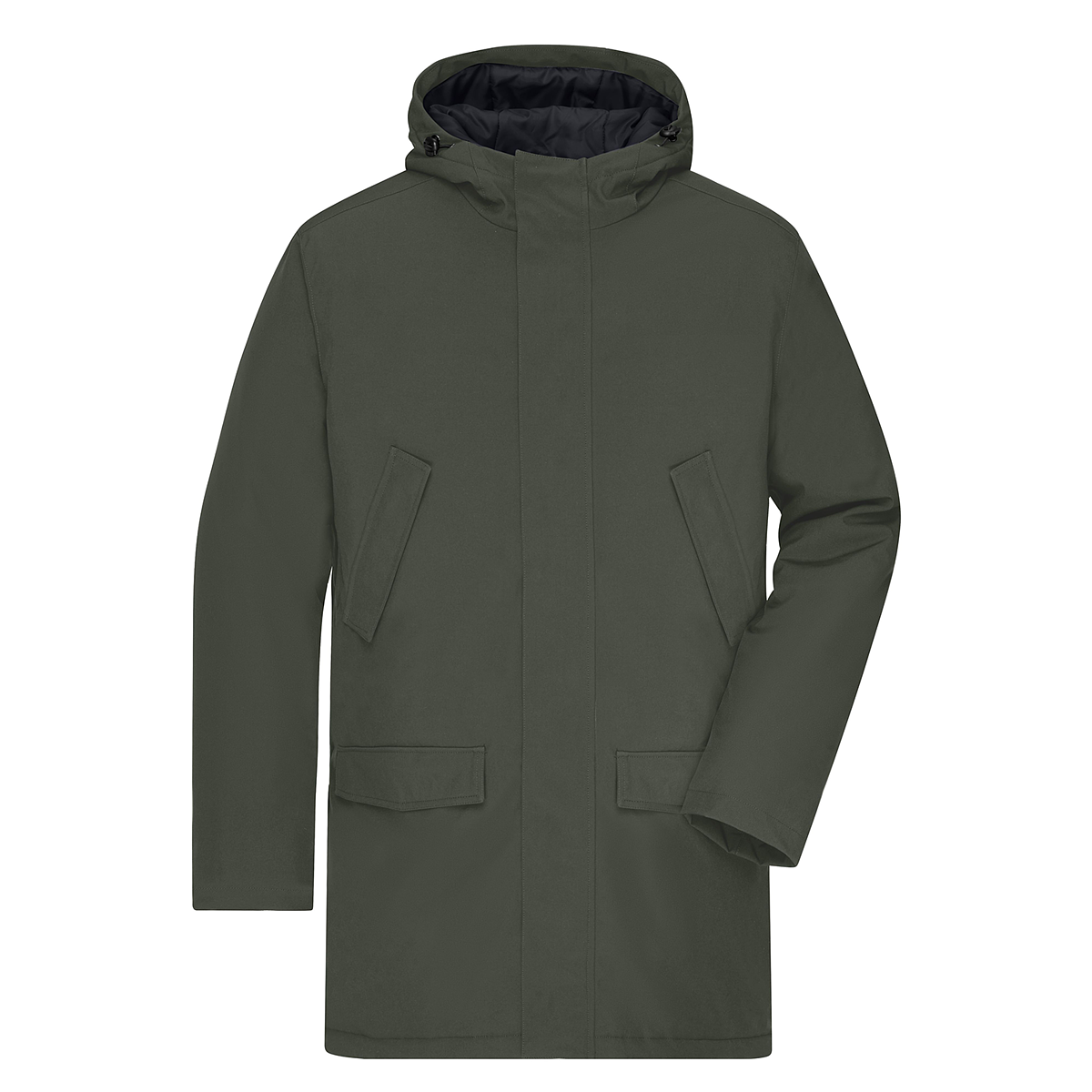 Daiber JN1176 Klassischer, wattierter Parka mit angeschnittener Kapuze grün/oliv (olive-green)