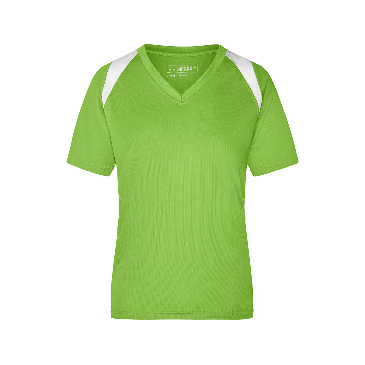 Daiber JN396 Atmungsaktives Laufshirt weiß/grün (lime-green/white)