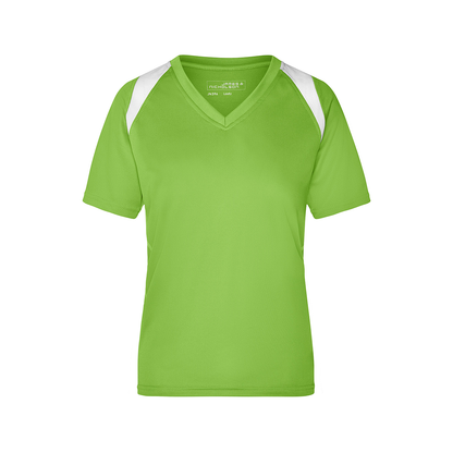 Daiber JN396 Atmungsaktives Laufshirt weiß/grün (lime-green/white)