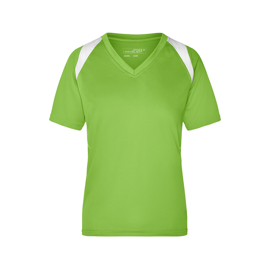 Daiber JN396 Atmungsaktives Laufshirt weiß/grün (lime-green/white)