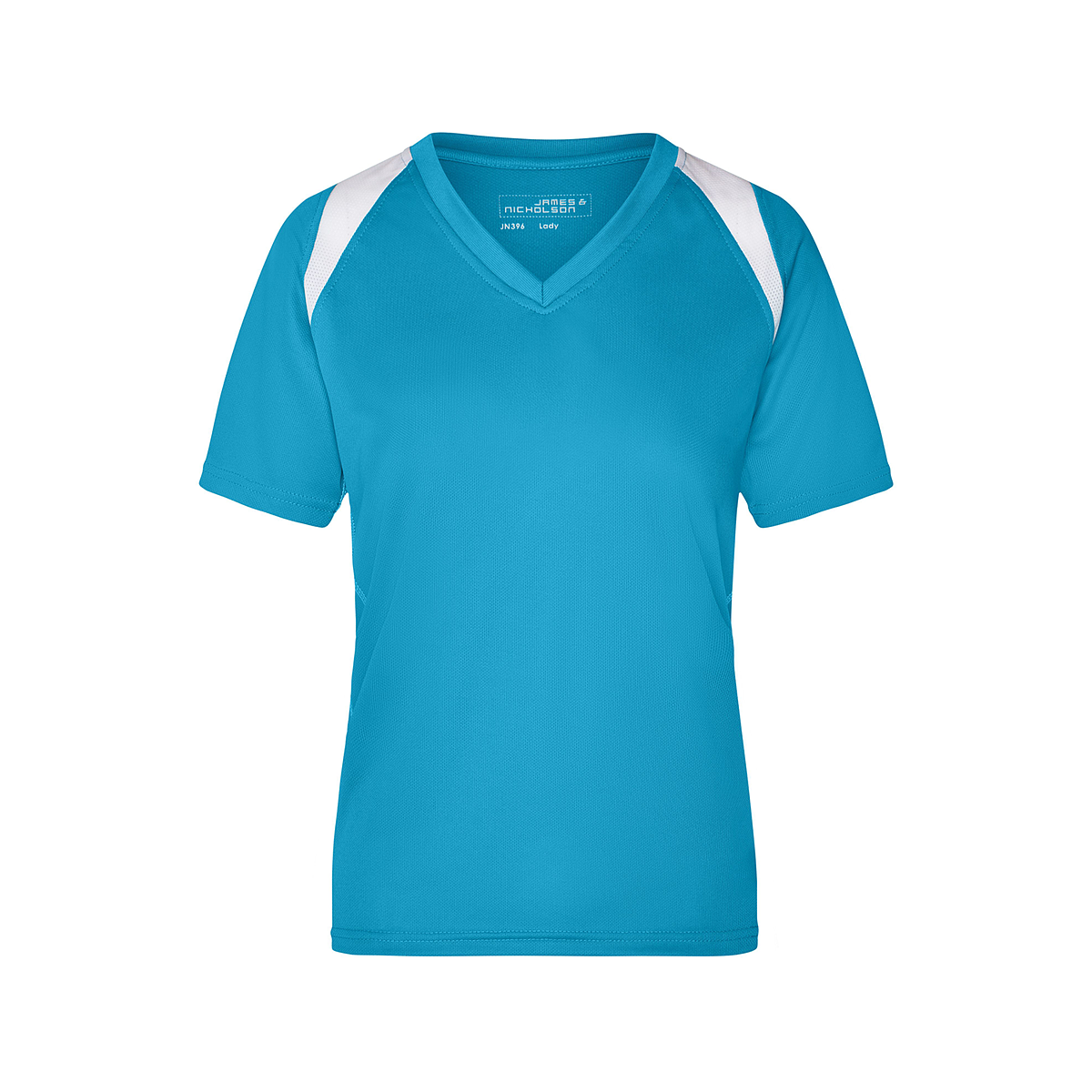 Daiber JN396 Atmungsaktives Laufshirt weiß/blau (turquoise/white)