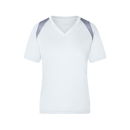 Daiber JN396 Atmungsaktives Laufshirt weiß/grau (white/silver)