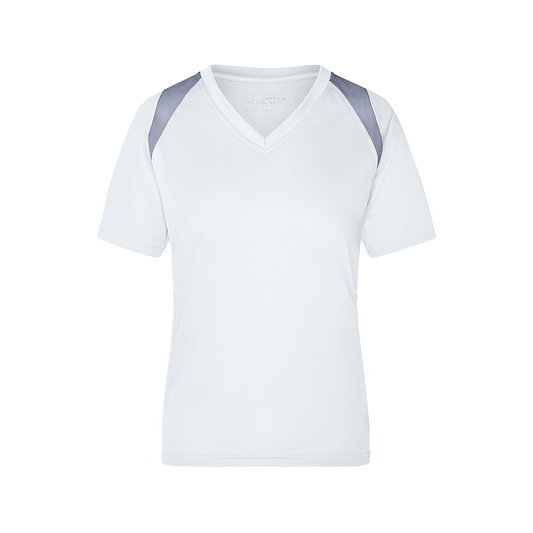 Daiber JN396 Atmungsaktives Laufshirt weiß/grau (white/silver)