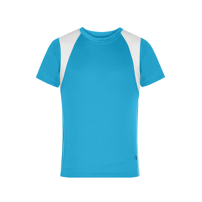 Daiber JN397K Atmungsaktives Laufshirt weiß/blau (turquoise/white)
