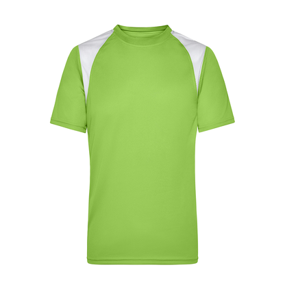 Daiber JN397 Atmungsaktives Laufshirt weiß/grün (lime-green/white)