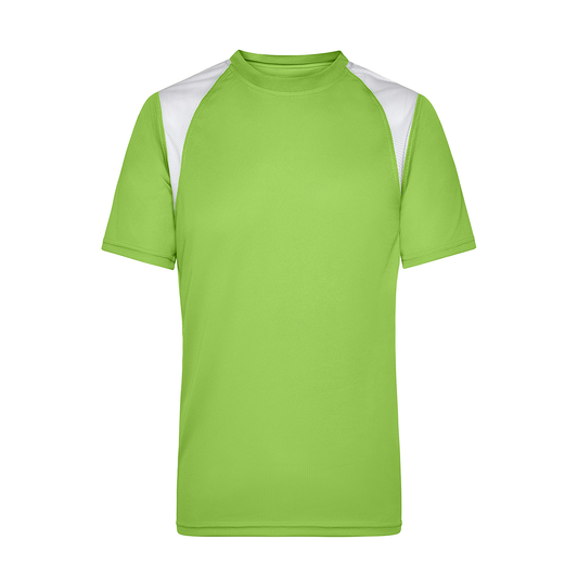 Daiber JN397 Atmungsaktives Laufshirt weiß/grün (lime-green/white)