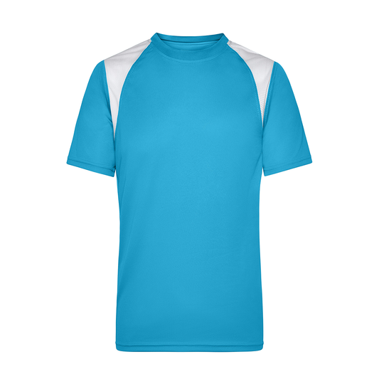 Daiber JN397 Atmungsaktives Laufshirt weiß/blau (turquoise/white)