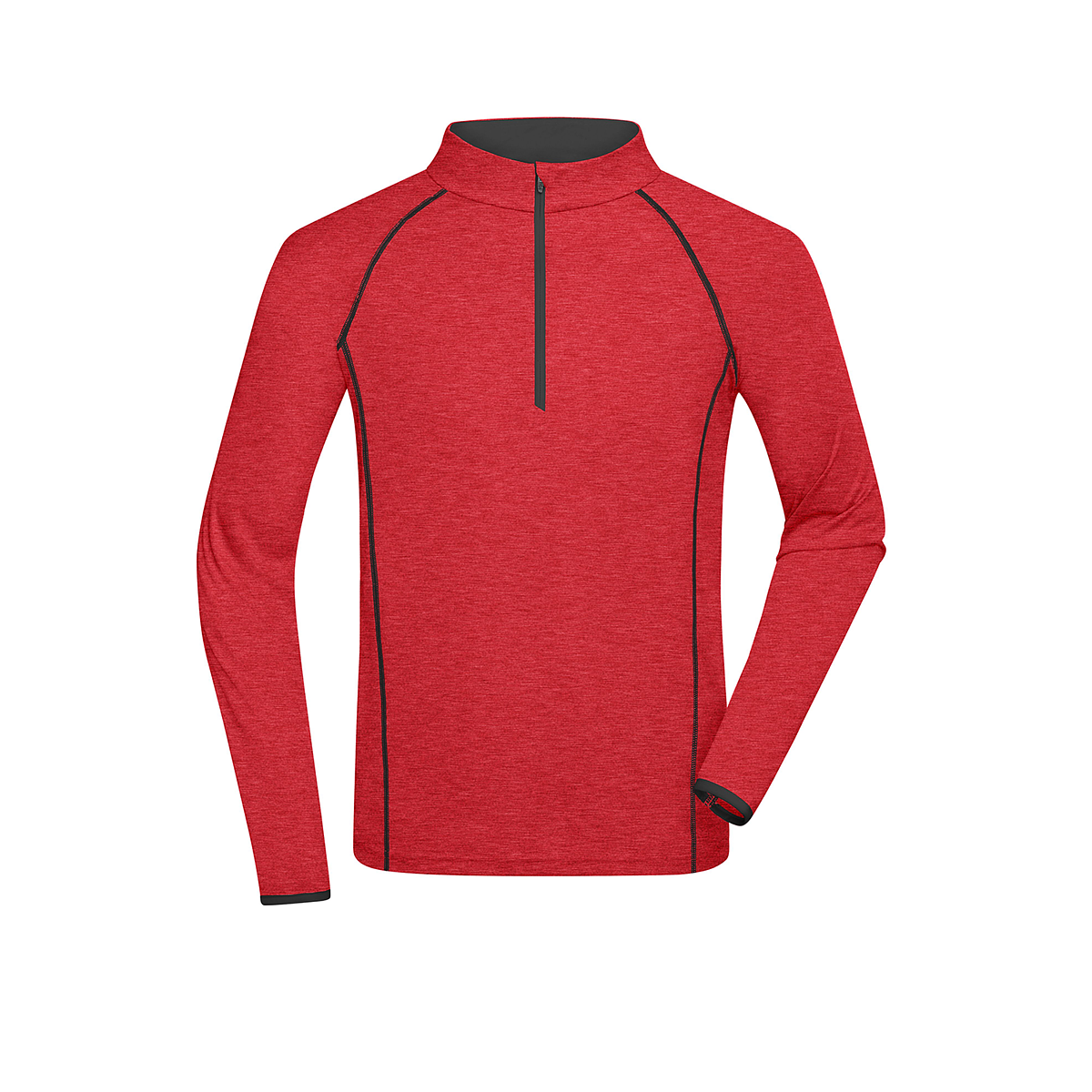 Daiber JN498 Langarm Funktionsshirt für Fitness und Sport rot/grau (red-melange/titan)