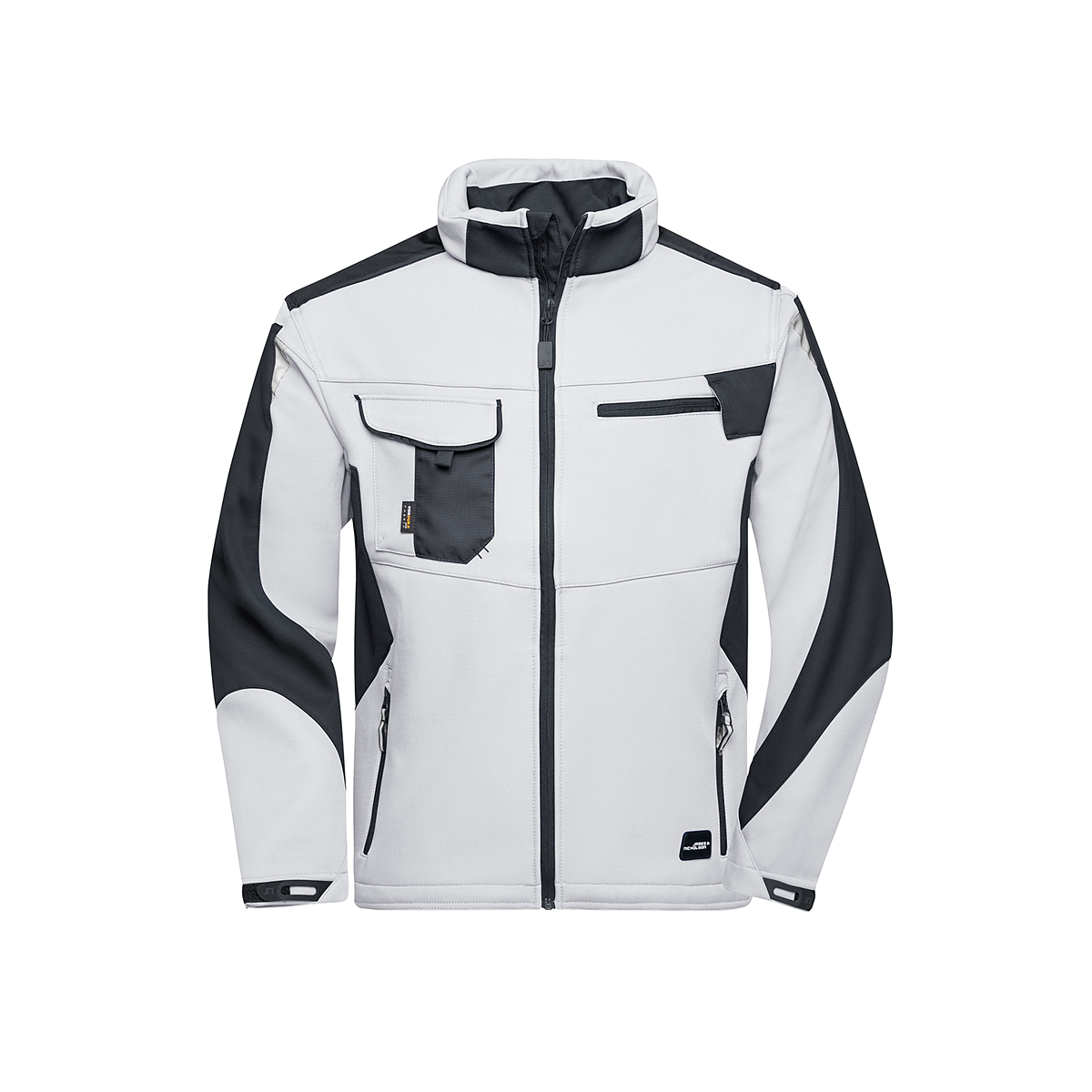 Daiber JN844 Professionelle Softshelljacke mit hochwertiger Ausstattung weiß/grau (white/carbon)