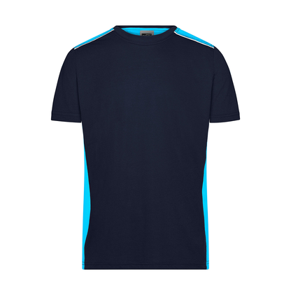 Daiber JN860 Strapazierfähiges und pflegeleichtes T-Shirt mit Kontrasteinsätzen blau (navy/turquoise)