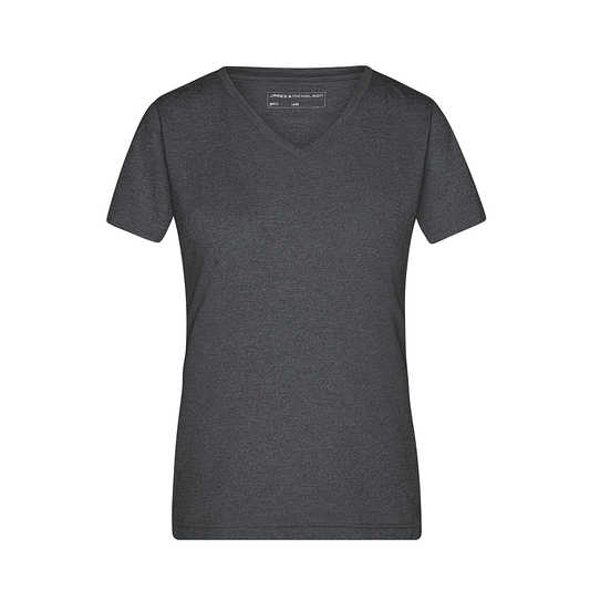 Daiber JN973 Modisches T-Shirt mit V-Ausschnitt schwarz (black-melange)