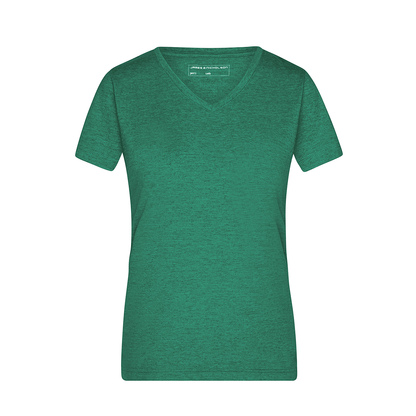 Daiber JN973 Modisches T-Shirt mit V-Ausschnitt grün (green-melange)