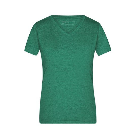 Daiber JN973 Modisches T-Shirt mit V-Ausschnitt grün (green-melange)