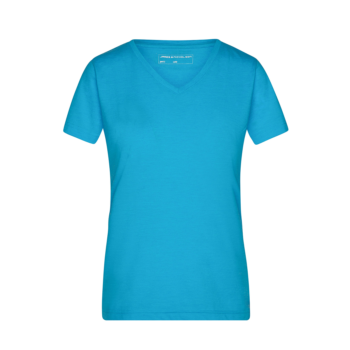 Daiber JN973 Modisches T-Shirt mit V-Ausschnitt blau (turquoise-melange)