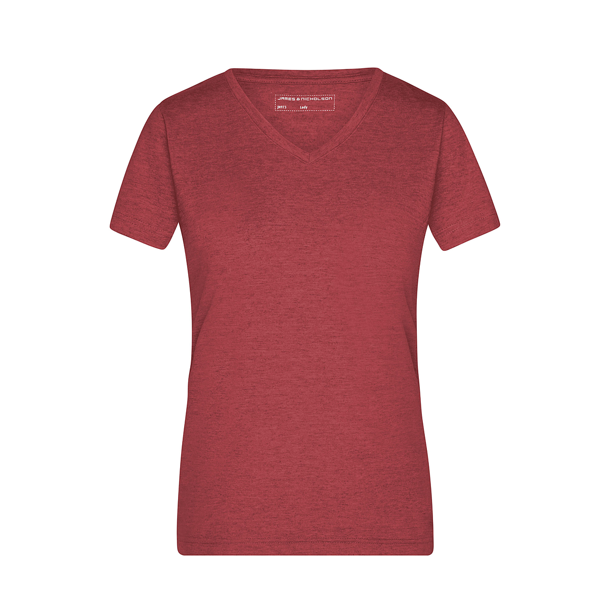 Daiber JN973 Modisches T-Shirt mit V-Ausschnitt rot/weinrot (wine-melange)