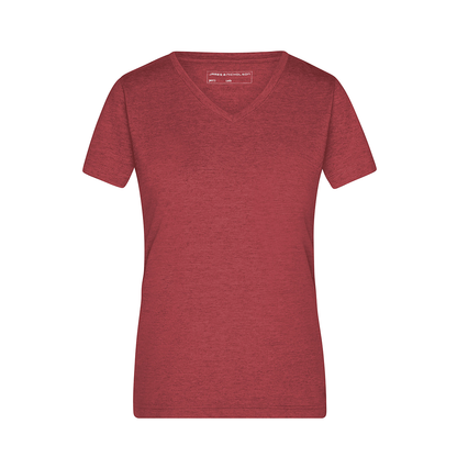 Daiber JN973 Modisches T-Shirt mit V-Ausschnitt rot/weinrot (wine-melange)