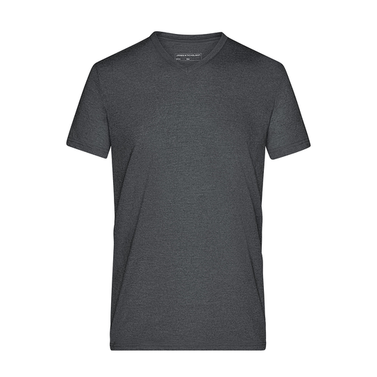 Daiber JN974 Modisches T-Shirt mit V-Ausschnitt schwarz (black-melange)