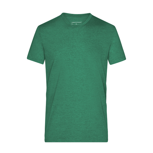 Daiber JN974 Modisches T-Shirt mit V-Ausschnitt grün (green-melange)