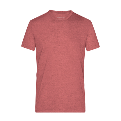 Daiber JN974 Modisches T-Shirt mit V-Ausschnitt rot (red-melange)