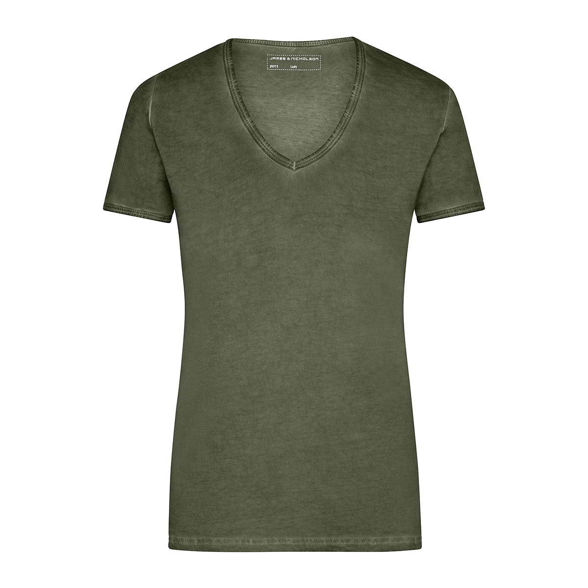 Daiber JN975 Trendiges T-Shirt mit V-Ausschnitt braun/oliv (dusty-olive)