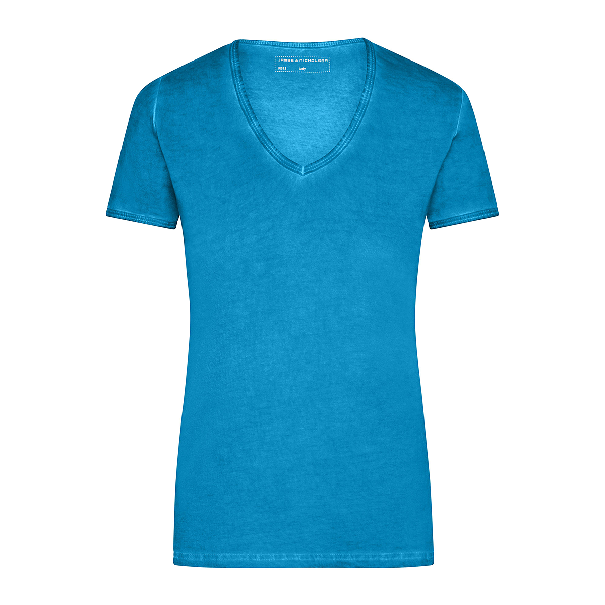 Daiber JN975 Trendiges T-Shirt mit V-Ausschnitt blau (turquoise)