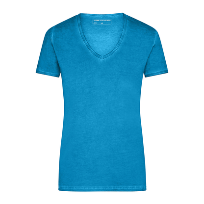 Daiber JN975 Trendiges T-Shirt mit V-Ausschnitt blau (turquoise)