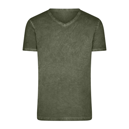 Daiber JN976 Trendiges T-Shirt mit V-Ausschnitt braun/oliv (dusty-olive)