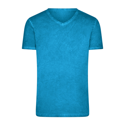 Daiber JN976 Trendiges T-Shirt mit V-Ausschnitt blau (turquoise)