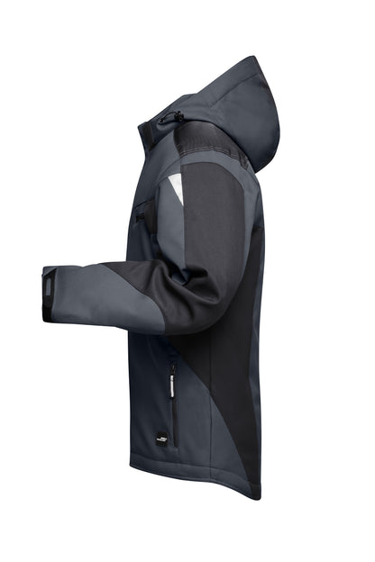 Daiber JN824 Professionelle Softshelljacke mit warmem Innenfutter schwarz/grau (carbon/black)