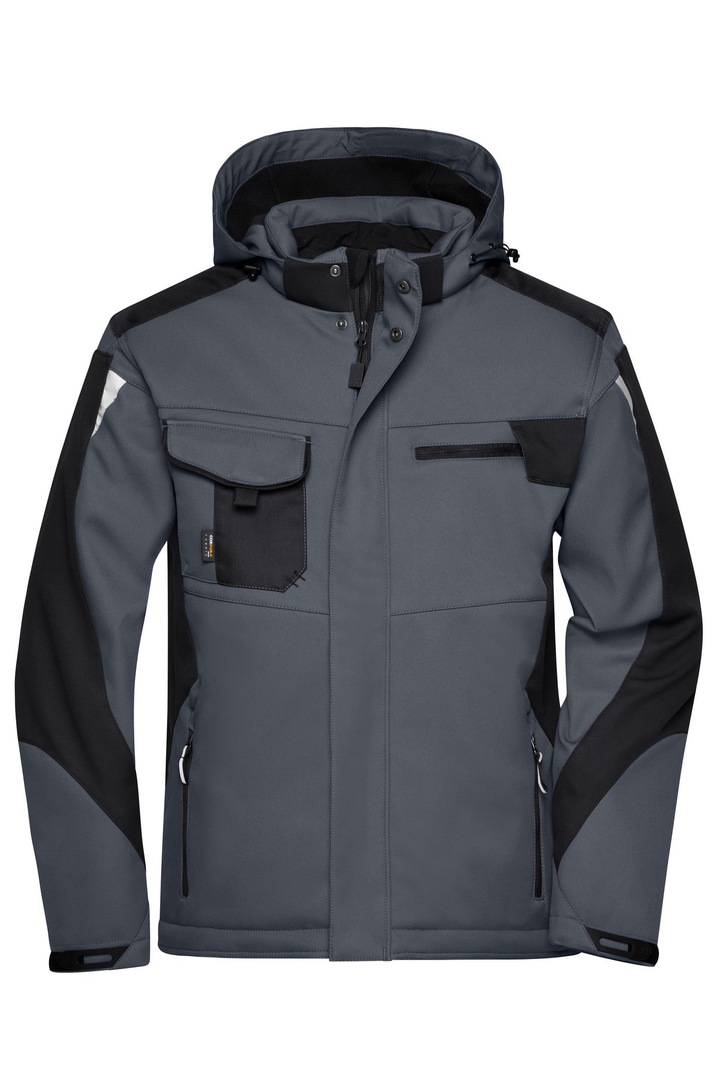 Daiber JN824 Professionelle Softshelljacke mit warmem Innenfutter schwarz/grau (carbon/black)