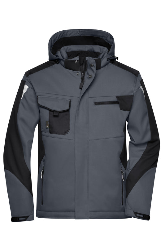 Daiber JN824 Professionelle Softshelljacke mit warmem Innenfutter schwarz/grau (carbon/black)